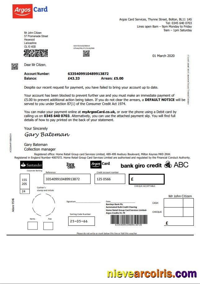 United Kingdom Argos Card